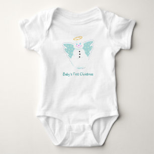 Angel Snowman 1st Christmas Baby Bodysuit
