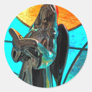 Angel song classic round sticker