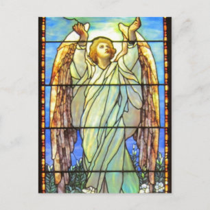 Angel, Stained Glass, Postcard