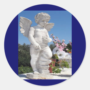 Angel Statue Classic Round Sticker