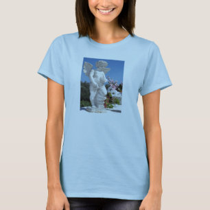 Angel Statue In Baby Blue T-Shirt
