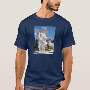 Angel Statue In Navy Blue T-Shirt