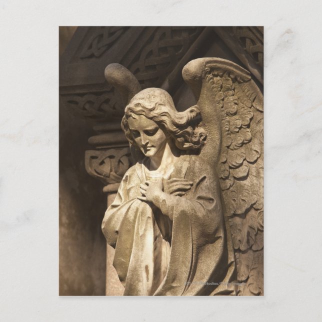 Angel Statue with Crossed Hands, Buenos Aires Postcard (Front)