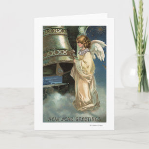 Angel Striking Bell with Mallet Holiday Card