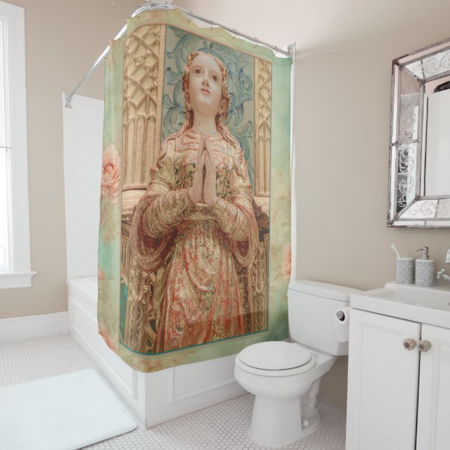 Angel Stylish Print Bathroom Deco Shower Curtain (In Situ)