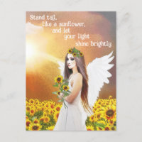 Angel Sunflower Stand Tall Quote Beautiful Art
