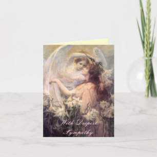 Angel Taking Lily Sympathy Card