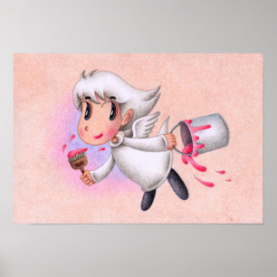 Angel that paint the world pink. poster