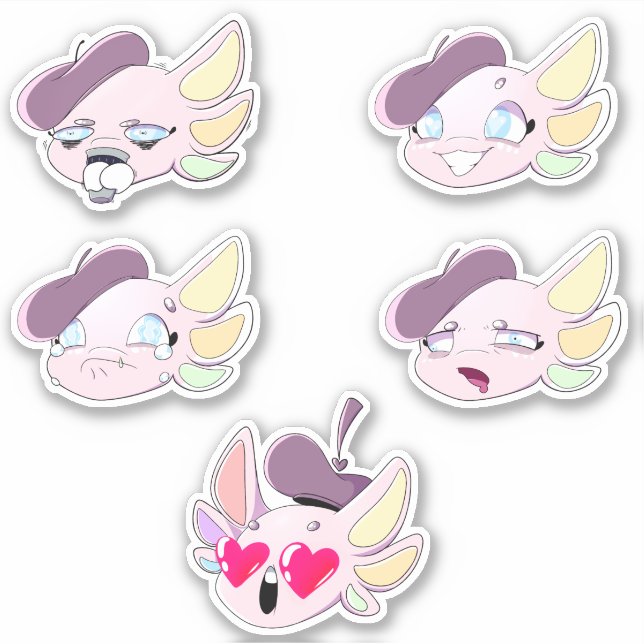 Angel the Axolotl Mini Stickers (Front)