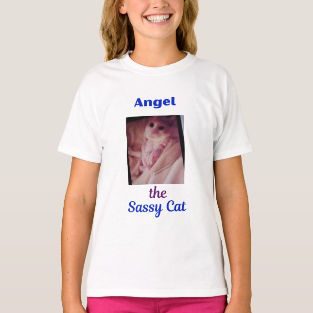 Angel the Sassy Cat T-shirt (Front)