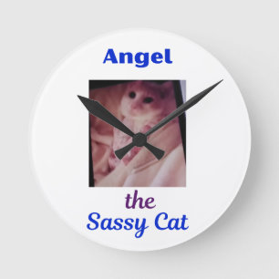 Angel the Sassy Cat Wall Clock