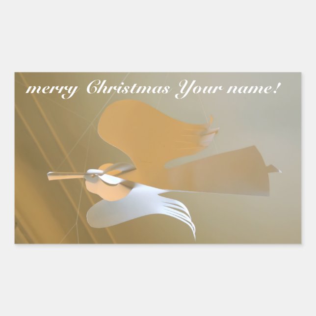 Angel trumpets rectangular sticker (Front)