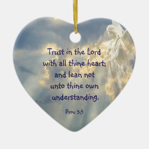 Angel Trust in the Lord Quote Inspirational Ceramic Tree Decoration