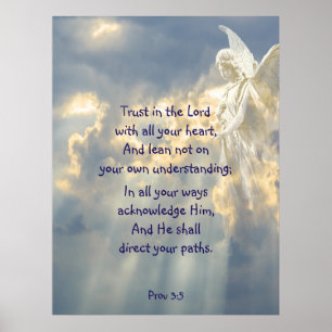  Angel Trust in the Lord Quote Inspirational Poster