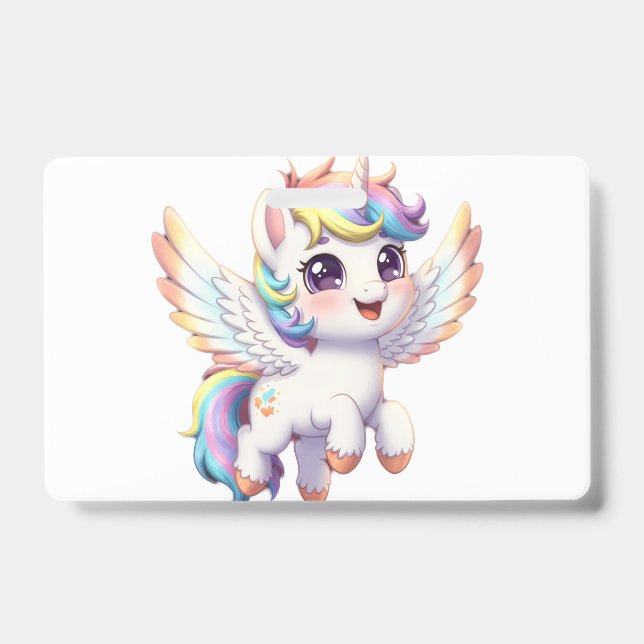 Angel unicorn is so cute ID badge (Front)