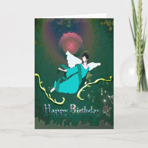 Angel universe stardust Happy Birthday card