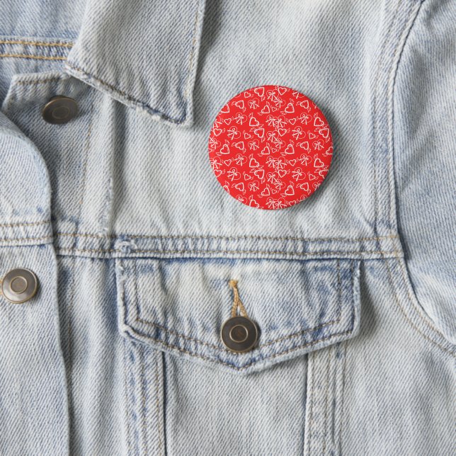 Angel Valentine's Hearts Pattern 6 Cm Round Badge (In Situ)