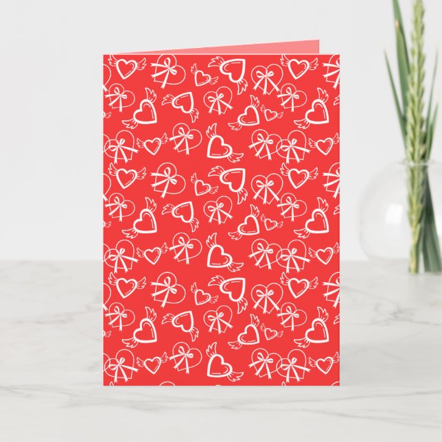 Angel Valentine's Hearts Pattern Card (Front)
