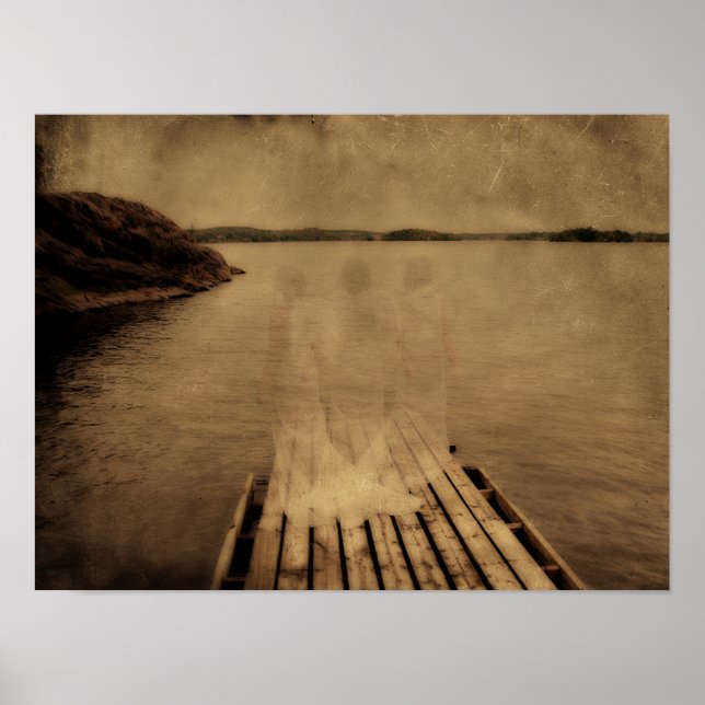 Angel Vintage Antique Brown Sepia Texture Poster (Front)