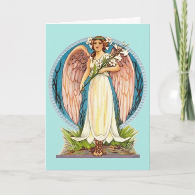 ANGEL VINTAGE BLANK GREETING CARD (Front)