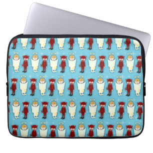 Angel Vs. Devil Pattern Retro Fun Cartoon Laptop Sleeve