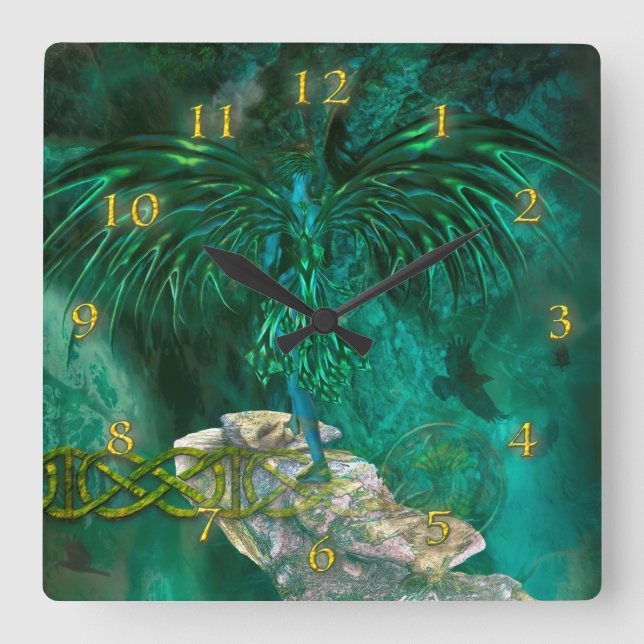 Angel Walker “REALM OF NEFERFANAWA” Square Wall Clock (Front)