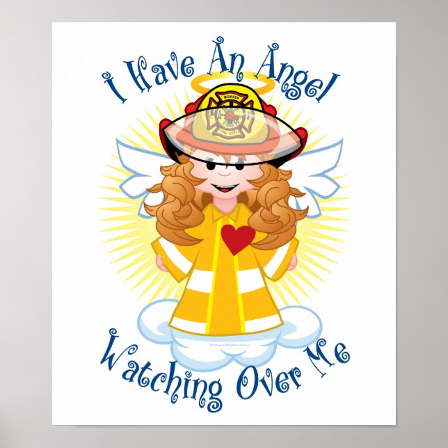 Angel Watching Over Me Firefighter Poster (Front)