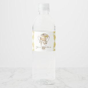Angel Water Bottle Labels-Gold & Green Water Bottle Label