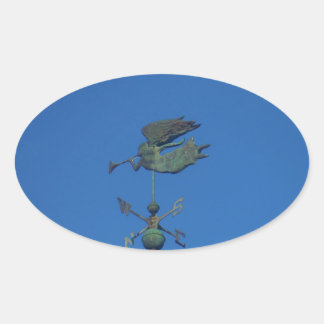 Angel Weather Vane Oval Sticker