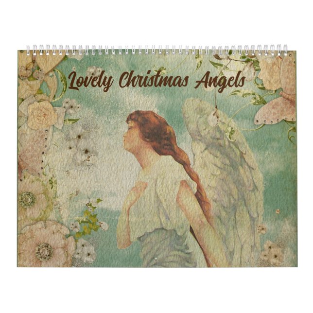 Angel White Flowers Blue Sky Calendar (Cover)