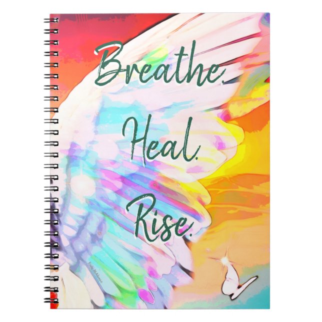 Angel Wing Rainbow – Butterfly Breathe Heal Rise Notebook (Front)
