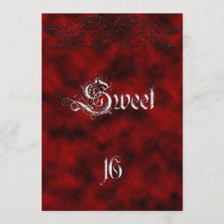 Angel Wing Sweet 16 Birthday Goth Invitation