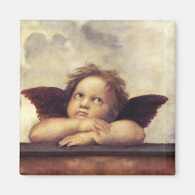 ANGEL / Winged Cherub Raffaello Sanzio Magnet (Front)