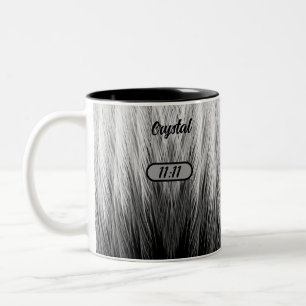 Angel Wings 11:11 with Your Name Two-Tone Coffee Mug