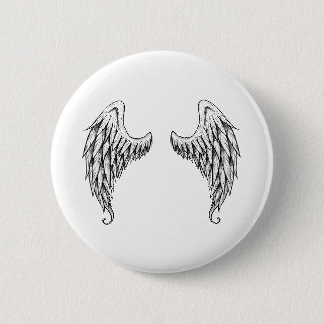 Angel wings 6 cm round badge (Front)