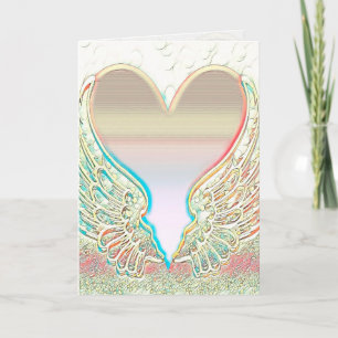 Angel Wings and Heart Graphic Arts Card