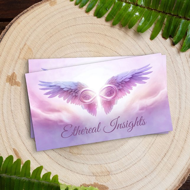 Angel wings and Infinity Symbol - gentle pastel Business Card (Creator Uploaded)
