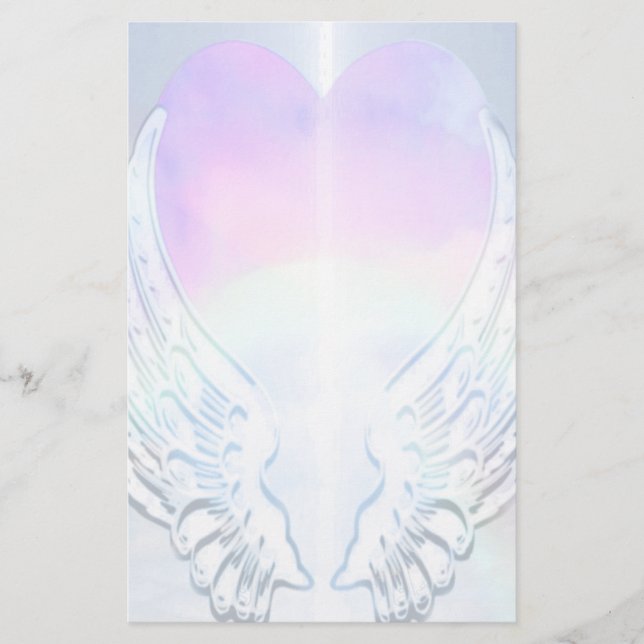 Angel Wings Background Stationery (Front)