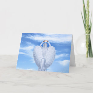 Angel Wings Beautiful Blue Sky Clouds Customise Card