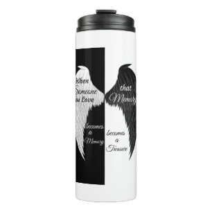 Angel Wings black and white Thermal Tumbler