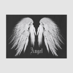 ANGEL WINGS Black Custom Name Tissue Paper