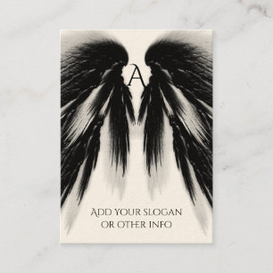 ANGEL WINGS Black Grey Monogram Business Card