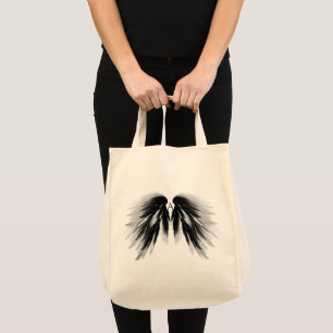 ANGEL WINGS Black Grey Monogram Tote Bag
