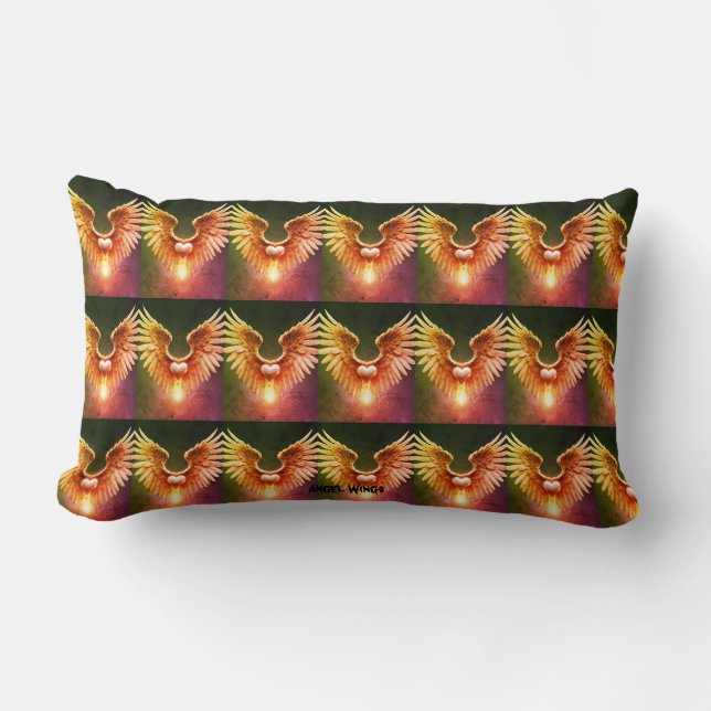 Angel Wings Bright Colourful Throw Pillow (Front)