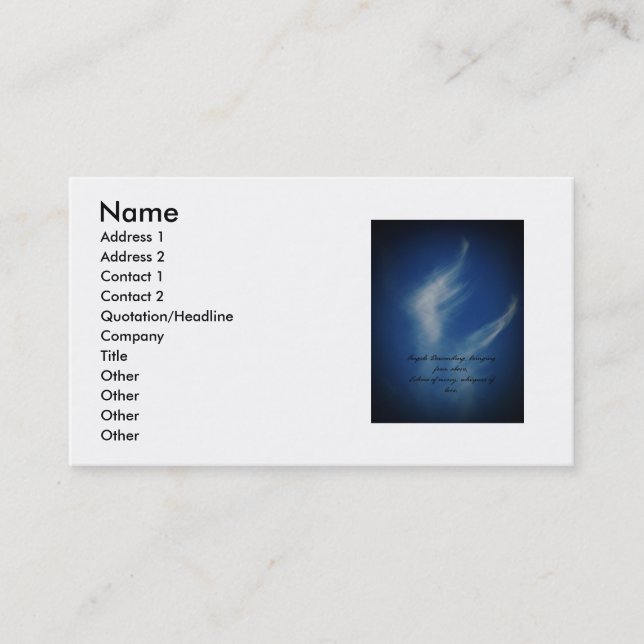 Angel Wings Business Card (Front)