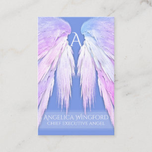 Angel Wings Dreamy Pink Soft Blue Business Card