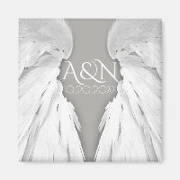 ANGEL WINGS Elegant Grey Save the Date
