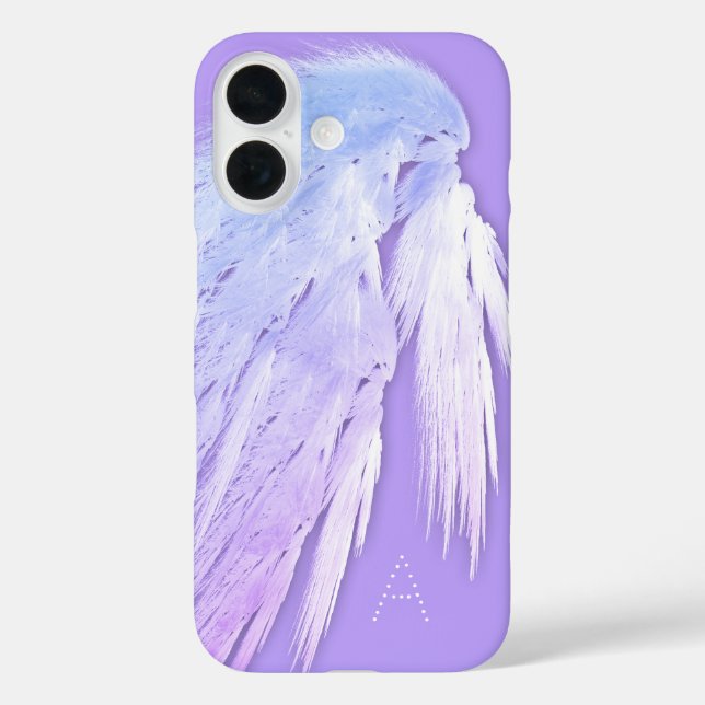ANGEL WINGS Fairy Purple Monogram Case-Mate iPhone Case (Back)