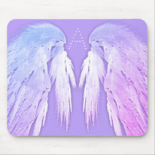 ANGEL WINGS Fairy Purple Monogram Mouse Pad