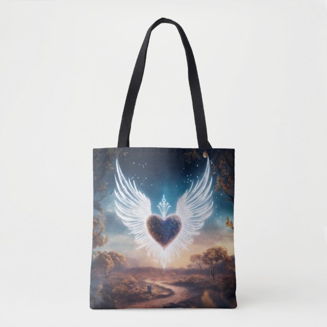 Angel Wings Forming a Heart Shape  Tote Bag (Front)